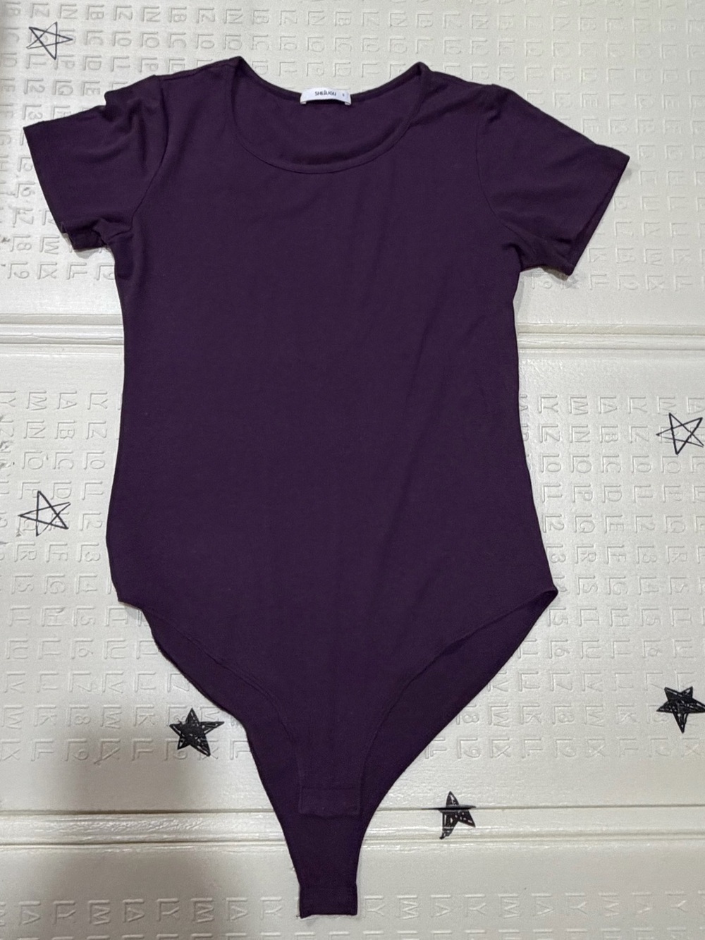 Short Sleeve One-Piece Bodysuit - Deep Purple